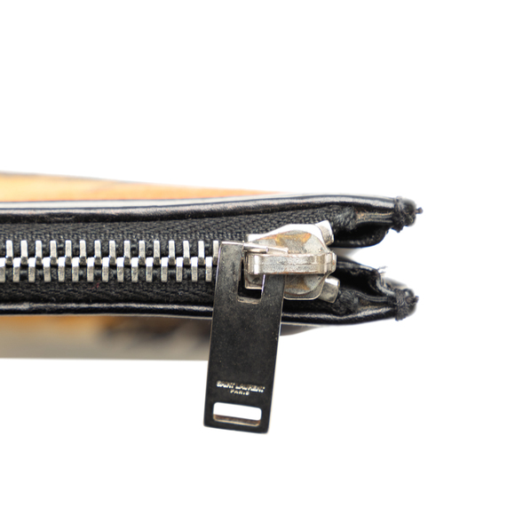 SAINT LAURENT Palm Tree Zip Pouch Clutch Bag - Picture 8 of 9